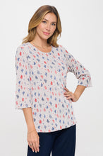 Load image into Gallery viewer, Plus Size Stretchy Merrow Top Quarter Sleeve -1058BN-QXP1-W463
