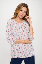 Load image into Gallery viewer, Plus Size Stretchy Merrow Top Quarter Sleeve -1058BN-QXP1-W463