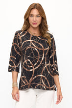 Load image into Gallery viewer, Plus Size Glitter Merrow Top Quarter Sleeve -1058GL-QXP1-G008