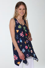 Load image into Gallery viewer, Print Shark Bite Hem Tank- 2057HT-TRD1-D019