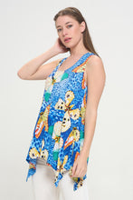 Load image into Gallery viewer, Print HIT Shark Bite Hem Tank- 2057HT-TRP1-W345