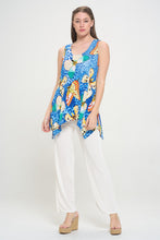 Load image into Gallery viewer, Print HIT Shark Bite Hem Tank- 2057HT-TRP1-W345