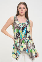 Load image into Gallery viewer, Print HIT Shark Bite Hem Tank- 2057HT-TRP1-W345