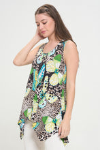 Load image into Gallery viewer, Print HIT Shark Bite Hem Tank- 2057HT-TRP1-W345