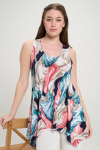 Load image into Gallery viewer, Print Shark Bite Hem Tank- 2057HT-TRP1-W396