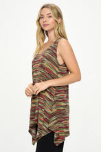 Load image into Gallery viewer, Print Shark Bite Hem Tank- 2057HT-TRP1-W426