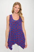 Load image into Gallery viewer, Print Shark Bite Hem Tank- 2057HT-TRP1-W444