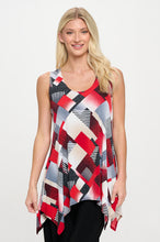 Load image into Gallery viewer, Print Shark Bite Hem Tank- 2057HT-TRP1-W455