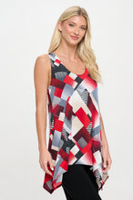Load image into Gallery viewer, Print Shark Bite Hem Tank- 2057HT-TRP1-W455