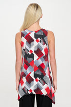 Load image into Gallery viewer, Print Shark Bite Hem Tank- 2057HT-TRP1-W455