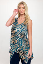 Load image into Gallery viewer, Print Shark Bite Hem Tank- 2057HT-TRP1-W459