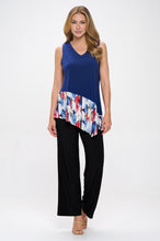 Load image into Gallery viewer, Chic Contrast V-Neck Sleeveless Tank-2062HT-TRP1-C-W429