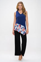 Load image into Gallery viewer, Chic Contrast V-Neck Sleeveless Tank-2062HT-TRP1-C-W429