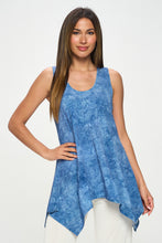 Load image into Gallery viewer, Denim Print HIT Shark Bite Hem Tank- 2057HT-TRD1-D003