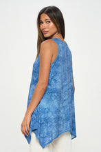 Load image into Gallery viewer, Denim Print HIT Shark Bite Hem Tank- 2057HT-TRD1-D003