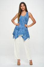 Load image into Gallery viewer, Denim Print HIT Shark Bite Hem Tank- 2057HT-TRD1-D003