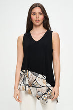 Load image into Gallery viewer, Chic Contrast V-Neck Sleeveless Tank-2062HT-TRP1-C-W393