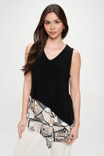 Load image into Gallery viewer, Chic Contrast V-Neck Sleeveless Tank-2062HT-TRP1-C-W393