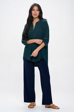 Load image into Gallery viewer, HIT Notch Neck Rolled Sleeve Top-3059HT-QRS1 - Jostar Online