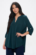 Load image into Gallery viewer, HIT Notch Neck Rolled Sleeve Top-3059HT-QRS1 - Jostar Online