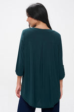 Load image into Gallery viewer, HIT Notch Neck Rolled Sleeve Top-3059HT-QRS1 - Jostar Online