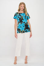 Load image into Gallery viewer, Print Boat Neckline Short Short Sleeve Top-3068HT-SRP1-W683