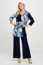 Load image into Gallery viewer, Contrast V-Neck Tunic Top-3080HT-QRP1-C-W455