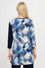 Load image into Gallery viewer, Contrast V-Neck Tunic Top-3080HT-QRP1-C-W455