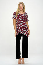 Load image into Gallery viewer, Print Handkerchief Hem Top-3088HT-SRP1-W376