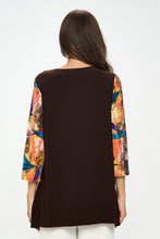 Load image into Gallery viewer, Contrast Quarter Sleeve Print Tunic-3091HT-QRP1-C-W417 - Jostar Online