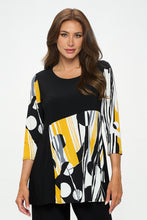 Load image into Gallery viewer, Contrast Quarter Sleeve Print Tunic-3091HT-QRP1-C-W395 - Jostar Online