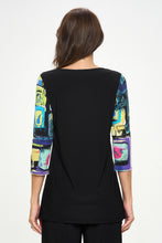 Load image into Gallery viewer, Contrast Quarter Sleeve Top-3095HT-QRP1-C-W400