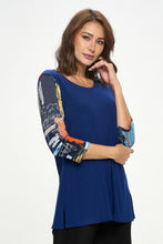 Load image into Gallery viewer, Contrast Quarter Sleeve Top-3095HT-QRP1-C-W420