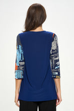 Load image into Gallery viewer, Contrast Quarter Sleeve Top-3095HT-QRP1-C-W420