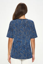 Load image into Gallery viewer, Round Neck Short Sleeve Top-3096HT-HRP1-C-W392