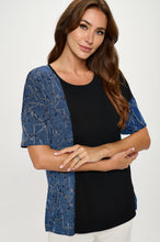 Load image into Gallery viewer, Round Neck Short Sleeve Top-3096HT-HRP1-C-W392