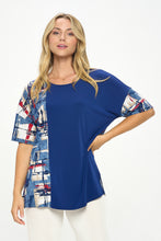 Load image into Gallery viewer, Round Neck Short Sleeve Top-3096HT-HRP1-C-W397