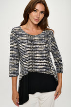 Load image into Gallery viewer, Round Neck Quarter Sleeve Top-3097HT-QRP1-C-W421