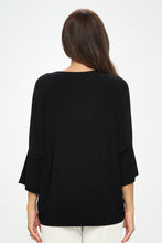 Load image into Gallery viewer, Round Neck Contrast Top with Quarter Sleeve-3099HT-QRP1-C-W394