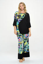 Load image into Gallery viewer, Round Neck Contrast Top with Quarter Sleeve-3099HT-QRP1-C-W400