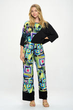 Load image into Gallery viewer, Round Neck Contrast Top with Quarter Sleeve-3099HT-QRP1-C-W400