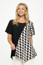 Load image into Gallery viewer, Contrast Print Short Sleeve Top- 3101HT-SRP1-C-W418