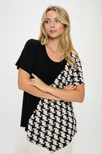 Load image into Gallery viewer, Contrast Print Short Sleeve Top- 3101HT-SRP1-C-W418
