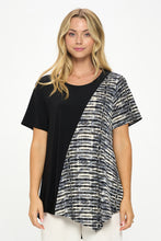 Load image into Gallery viewer, Contrast Print Short Sleeve Top- 3101HT-SRP1-C-W421