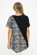 Load image into Gallery viewer, Contrast Print Short Sleeve Top- 3101HT-SRP1-C-W421