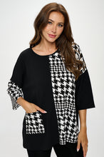 Load image into Gallery viewer, Quarter Sleeve Top with Contrast Print-3102LP-QRP1-CK-W405 - Jostar Online