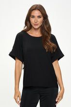 Load image into Gallery viewer, HIT Inbinding Neck Contrast Dolman Sleeve Top-3104HT-SRP1-C-W403