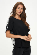 Load image into Gallery viewer, HIT Inbinding Neck Contrast Dolman Sleeve Top-3104HT-SRP1-C-W403