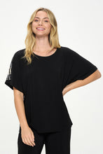 Load image into Gallery viewer, HIT Inbinding Neck Contrast Dolman Sleeve Top-3104HT-SRP1-C-W421