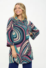 Load image into Gallery viewer, Split Neckline Tunic-3105BB-QRP1-W414